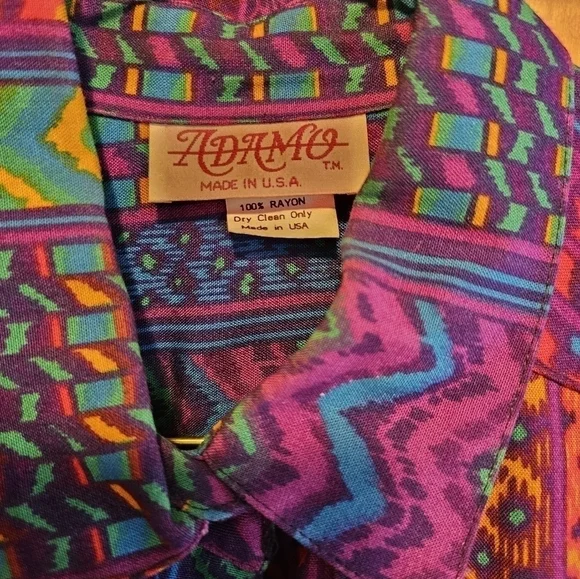Vintage 90's colorful western Cowgirl Prairie shirt by Adamo Size 8 - Picture 3 of 7